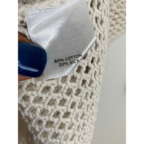 Caslon Cream cotton and silk blend Sweater size medium - Picture 3 of 6